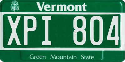 VT license plate XPI804