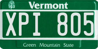 VT license plate XPI805