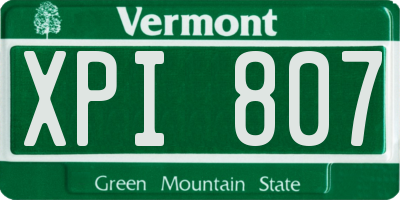 VT license plate XPI807