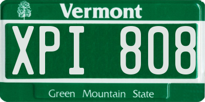 VT license plate XPI808