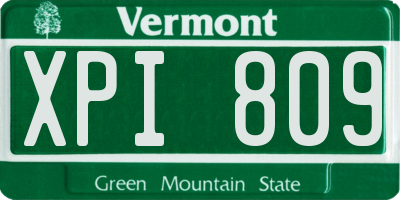 VT license plate XPI809