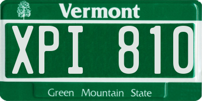 VT license plate XPI810