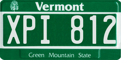 VT license plate XPI812
