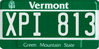 VT license plate XPI813