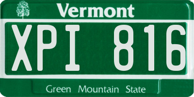 VT license plate XPI816