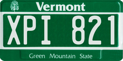 VT license plate XPI821