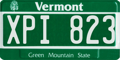 VT license plate XPI823