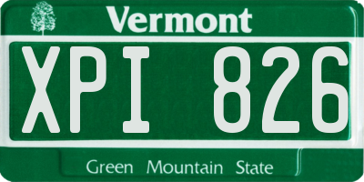 VT license plate XPI826