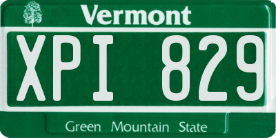 VT license plate XPI829