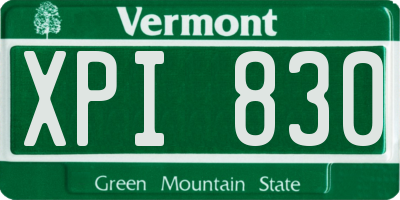 VT license plate XPI830