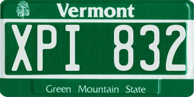 VT license plate XPI832