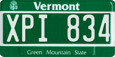 VT license plate XPI834