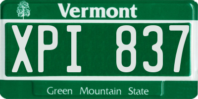 VT license plate XPI837