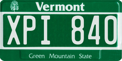 VT license plate XPI840