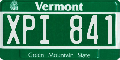 VT license plate XPI841