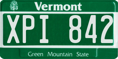 VT license plate XPI842