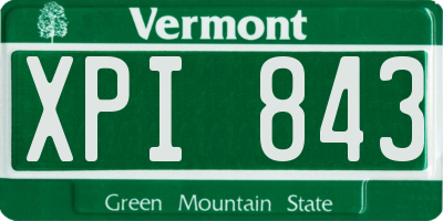 VT license plate XPI843