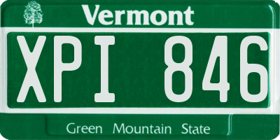 VT license plate XPI846