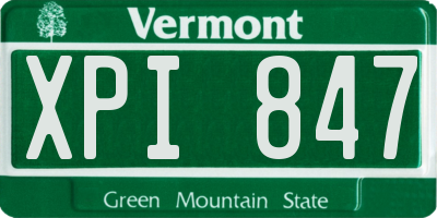 VT license plate XPI847