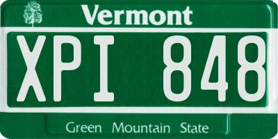 VT license plate XPI848