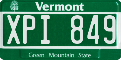 VT license plate XPI849