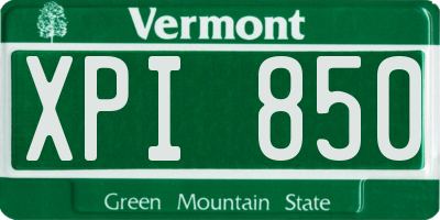 VT license plate XPI850