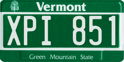 VT license plate XPI851
