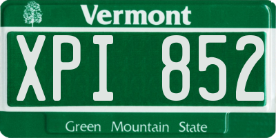 VT license plate XPI852