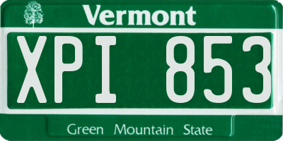 VT license plate XPI853