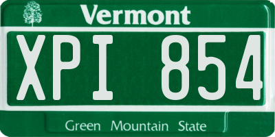 VT license plate XPI854