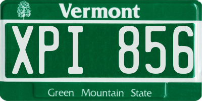 VT license plate XPI856