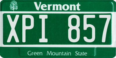 VT license plate XPI857