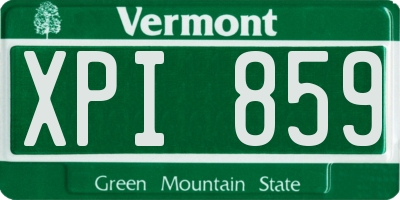 VT license plate XPI859
