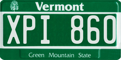 VT license plate XPI860