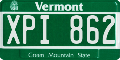 VT license plate XPI862