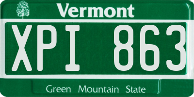VT license plate XPI863