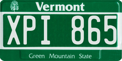 VT license plate XPI865