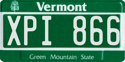 VT license plate XPI866