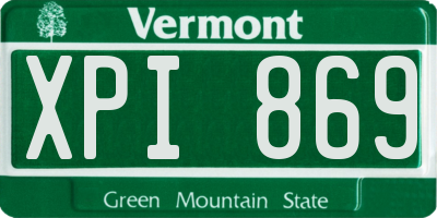 VT license plate XPI869