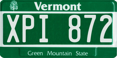 VT license plate XPI872
