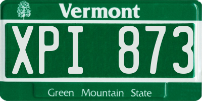 VT license plate XPI873