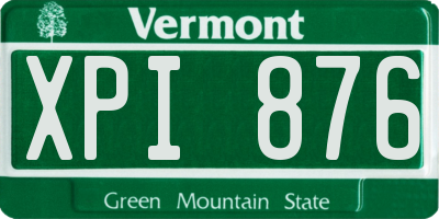 VT license plate XPI876