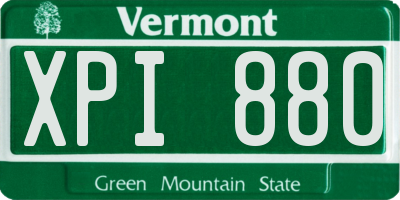 VT license plate XPI880