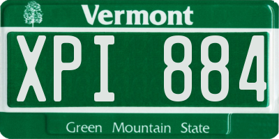 VT license plate XPI884