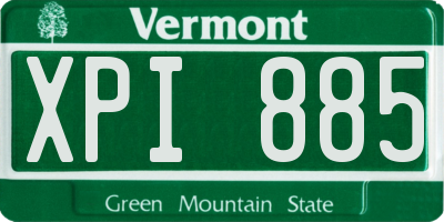 VT license plate XPI885