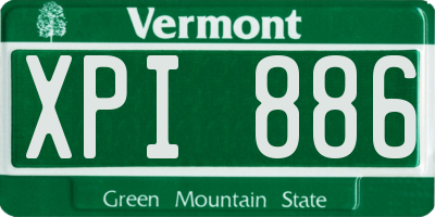 VT license plate XPI886