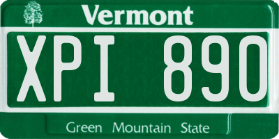 VT license plate XPI890