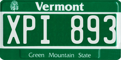 VT license plate XPI893
