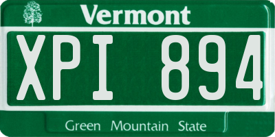VT license plate XPI894