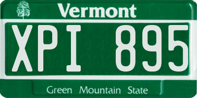 VT license plate XPI895